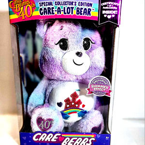 Care Bears 40th Anniversary Care A Lot Shimmer Plush Stuffed Animal Toy Collect